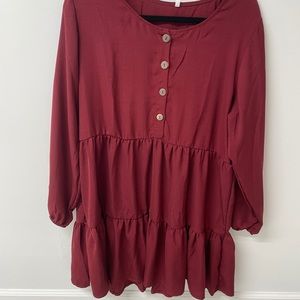 Maroon shift dress